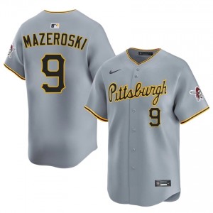 Bill Mazeroski #9 Pittsburgh Buccos Baseball Jersey | Authentic Men Gray Stitched Edition 18939820