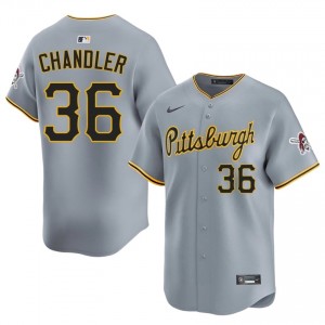 Bubba Chandler #36 Pirates Baseball Jersey | Genuine Men Gray Embroidery Edition 14093224