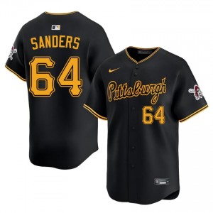 Iconic Cam Sanders #64 Black Baseball Stitched Jersey | Pirates Men Collection Edition 50094304