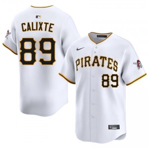 White Carl Calixte #89 Pittsburgh Pirates Baseball Embroidery Jersey | Iconic Men Fit 31883980