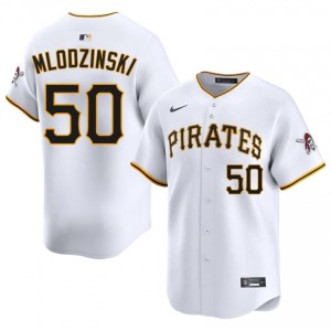 White Carmen Mlodzinski #50 PIT Pirates Baseball Stitched Jersey | Replica Men Fit 31258127