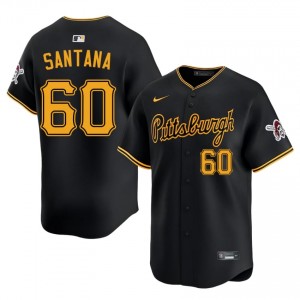 Durable Dennis Santana #60 Black Baseball Embroidery Jersey | PIT Pirates Men Collection Edition 19981260