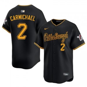 Professional Easton Carmichael #2 Black Baseball Stitched Jersey | Pirates Men Collection Edition 25732363