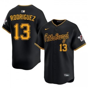 Iconic Endy Rodriguez #13 Black Baseball Stitched Jersey | Pittsburgh Pirates Men Collection Edition 84570757