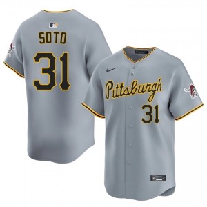Gregory Soto #31 Pirates Baseball Jersey | Gameday Men Gray Sewn Edition 35111601