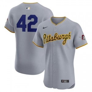 Jackie Robinson Day #42 PIT Pirates Baseball Jersey | Authentic Men Gray Sewn Edition 59148279