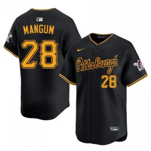 Durable Jake Mangum #28 Black Baseball Embroidery Jersey | Pittsburgh Buccos Men Collection Edition 89988716