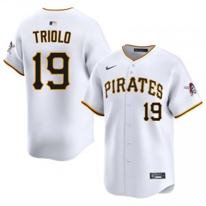 White Jared Triolo #19 Pirates Baseball Embroidery Jersey | Professional Men Fit 60063455