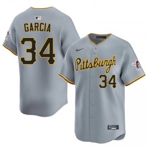 Jhostynxon Garcia #34 Pirates Baseball Jersey | Elite Men Gray Embroidery Edition 79241688