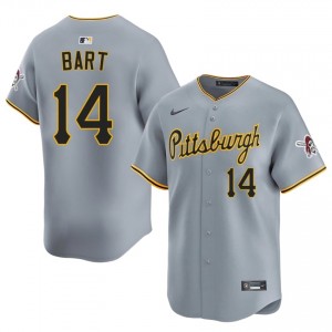Joey Bart #14 Pittsburgh Pirates Baseball Jersey | Authentic Men Gray Sewn Edition 82296038