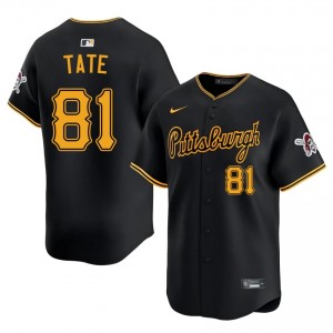 Premium Joshua Tate #81 Black Baseball Stitched Jersey | Pittsburgh Buccos Men Collection Edition 27463353