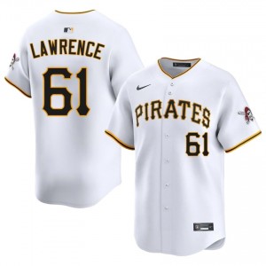 White Justin Lawrence #61 Pirates Baseball Embroidery Jersey | Premium Men Fit 65010409