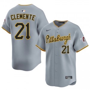 Roberto Clemente #21 Pittsburgh Pirates Baseball Jersey | Elite Men Gray Stitched Edition 76082320