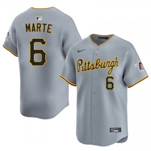 Starling Marte #6 Pittsburgh Pirates Baseball Jersey | Official Men Gray Sewn Edition 16459667