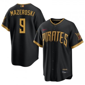 Iconic Bill Mazeroski #9 Blcak City Connect Baseball Stitched Jersey | Pittsburgh Pirates Men Collection Edition 98414678