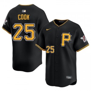 Men Billy Cook #25 Black Limited Embroidery Jersey | Pittsburgh Pirates Pro-Grade Baseball Gear 57516913