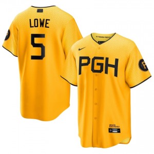 #5 Brandon Lowe Pro-Grade Men City Connect Baseball Jersey | Pittsburgh Pirates Gold Fan Gear 85611195