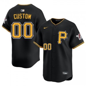 Men Custom #00 Black Limited Sewn Jersey | PIT Pirates Pro-Grade Baseball Gear 35460283