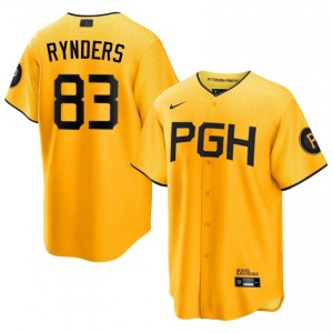 #83 Eddie Rynders Elite Men City Connect Baseball Jersey | PIT Pirates Gold Fan Gear 39556559