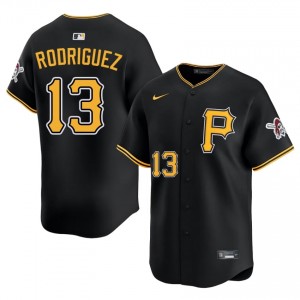 Men Endy Rodriguez #13 Black Limited Sewn Jersey | PIT Authentic Baseball Gear 35833003