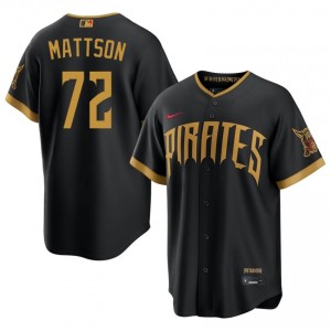 Professional Isaac Mattson #72 Blcak City Connect Baseball Stitched Jersey | PIT Pirates Men Collection Edition 91264219