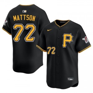 Men Isaac Mattson #72 Black Limited Stitched Jersey | Pittsburgh Pirates Authentic Baseball Gear 91817387