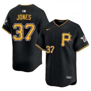 Men Jared Jones #37 Black Limited Sewn Jersey | PIT Pirates Elite Baseball Gear 95304077