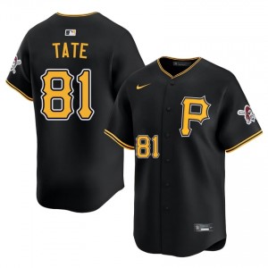 Men Joshua Tate #81 Black Limited Sewn Jersey | Pittsburgh Pirates Classic Baseball Gear 59441702