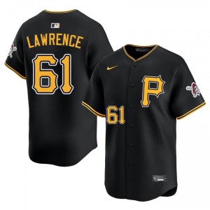 Men Justin Lawrence #61 Black Limited Embroidery Jersey | PIT Pirates Genuine Baseball Gear 25071933