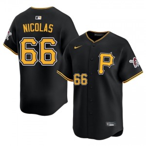 Men Kyle Nicolas #66 Black Limited Stitch Jersey | Pirates Officially Licensed Baseball Gear 39294949