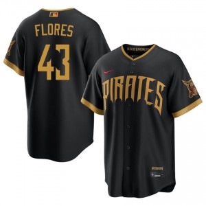 Durable Rafael Flores #43 Blcak City Connect Baseball Stitched Jersey | Pittsburgh Buccos Men Collection Edition 74209538