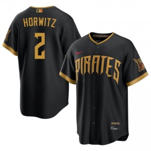 Iconic Spencer Horwitz #2 Blcak City Connect Baseball Stitched Jersey | PIT Pirates Men Collection Edition 66304219