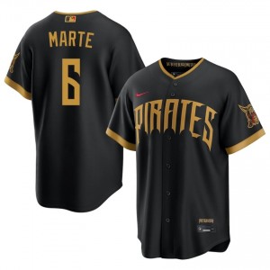 Replica Starling Marte #6 Blcak City Connect Baseball Embroidery Jersey | Pirates Men Collection Edition 99249024