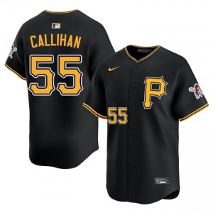 Men Tyler Callihan #55 Black Limited Stitched Jersey | Pirates Classic Baseball Gear 30857329