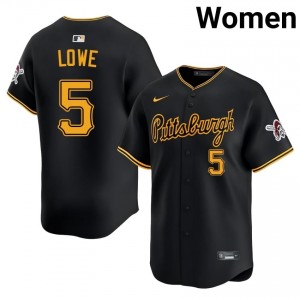 #5 Brandon Lowe Elite Women Baseball Jersey | Pirates Black Fan Gear 30586258