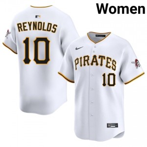 Bryan Reynolds #10 Pittsburgh Pirates Baseball Jersey | Officially Licensed Women White Stitch Edition 46824316