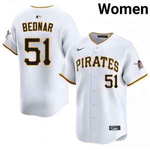 David Bednar #51 PIT Baseball Jersey | Genuine Women White Embroidery Edition 39299784