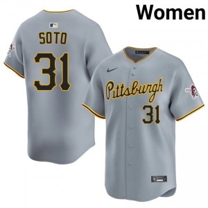 Pittsburgh Buccos Gregory Soto #31 Gray Women Durable Baseball Stitched Jersey | 2026 Season 68836070