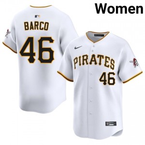 Hunter Barco #46 Pirates Baseball Jersey | Officially Licensed Women White Stitched Edition 72240549