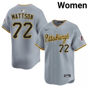 Pirates Isaac Mattson #72 Gray Women Replica Baseball Stitch Jersey | 2026 Season 67813796