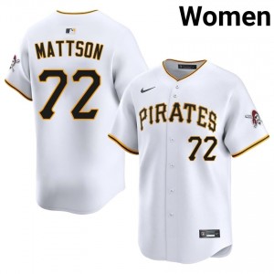 Isaac Mattson #72 Pittsburgh Pirates Baseball Jersey | Official Women White Embroidery Edition 54975896