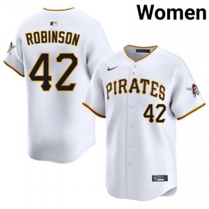 Jackie Robinson #42 Pittsburgh Buccos Baseball Jersey | Gameday Women White Stitched Edition 87588982