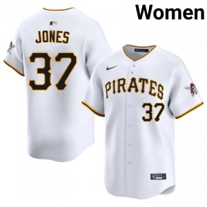 Jared Jones #37 Pittsburgh Buccos Baseball Jersey | Officially Licensed Women White Stitched Edition 61076655