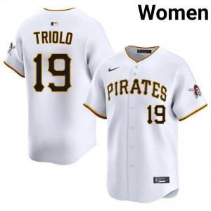 Jared Triolo #19 PIT Baseball Jersey | Authentic Women White Stitch Edition 44539813