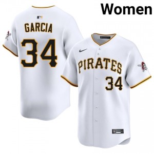 Jhostynxon Garcia #34 Pittsburgh Pirates Baseball Jersey | Official Women White Embroidery Edition 94439994