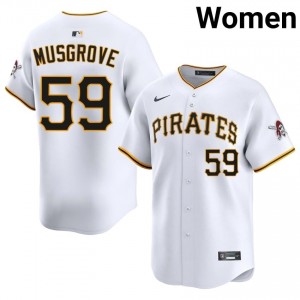 Joe Musgrove #59 PIT Pirates Baseball Jersey | Gameday Women White Stitched Edition 32819246