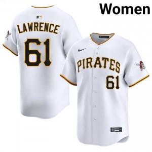 Justin Lawrence #61 Pittsburgh Buccos Baseball Jersey | Elite Women White Stitch Edition 24395939