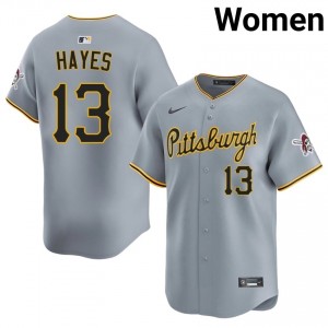 Pittsburgh Pirates Ke'Bryan Hayes #13 Gray Women Licensed Baseball Stitch Jersey | 2026 Season 90111224