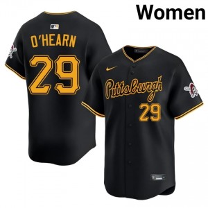 #29 Ryan O'Hearn Pro-Grade Women Baseball Jersey | Pittsburgh Pirates Black Fan Gear 30258726
