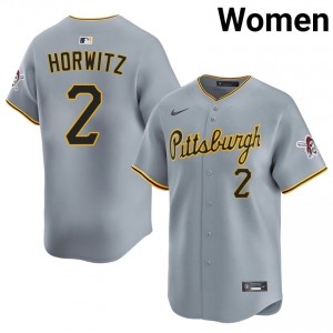 Pirates Spencer Horwitz #2 Gray Women Exclusive Baseball Embroidery Jersey | 2026 Season 39294771